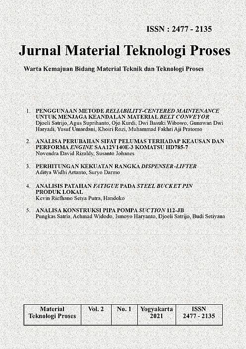 Jurnal Material Teknologi Proses Volume 2 Nomor 1 Tahun 2021 (ISSN: 2477 - 2135)