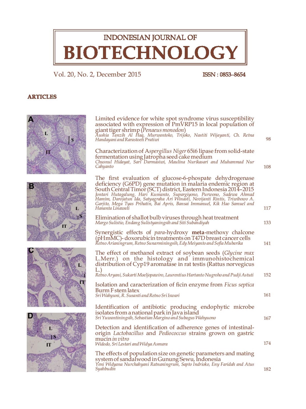 IJBiotech Vol. 20 No. 2 (2015)